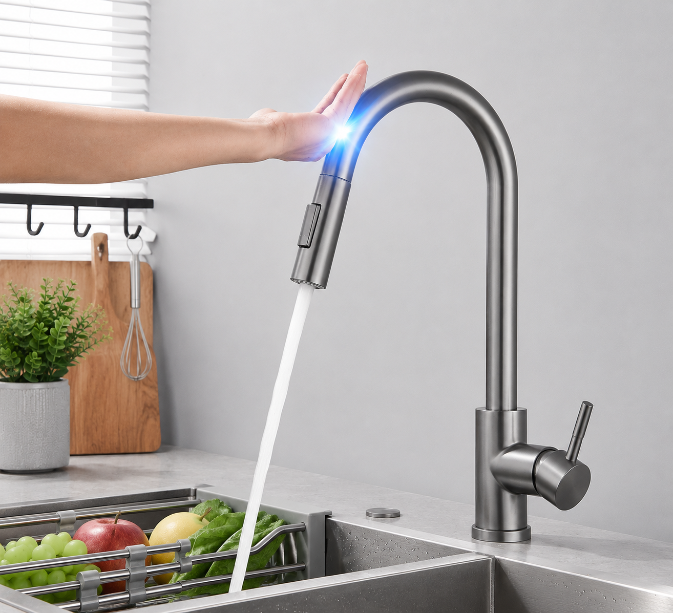 Mitigeur de Cuisine Rétractable à Capteur Intelligent