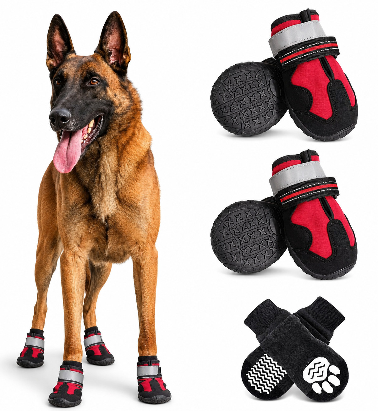 Bottes Antidérapantes Robustes pour Chien