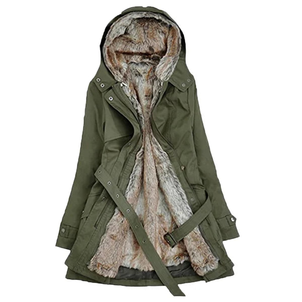 Manteau d’Hiver Doublé Fourrure Ultra Chaud