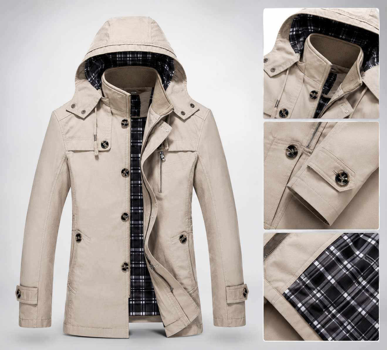 Veste Homme Imperméable Coupe Ajustée