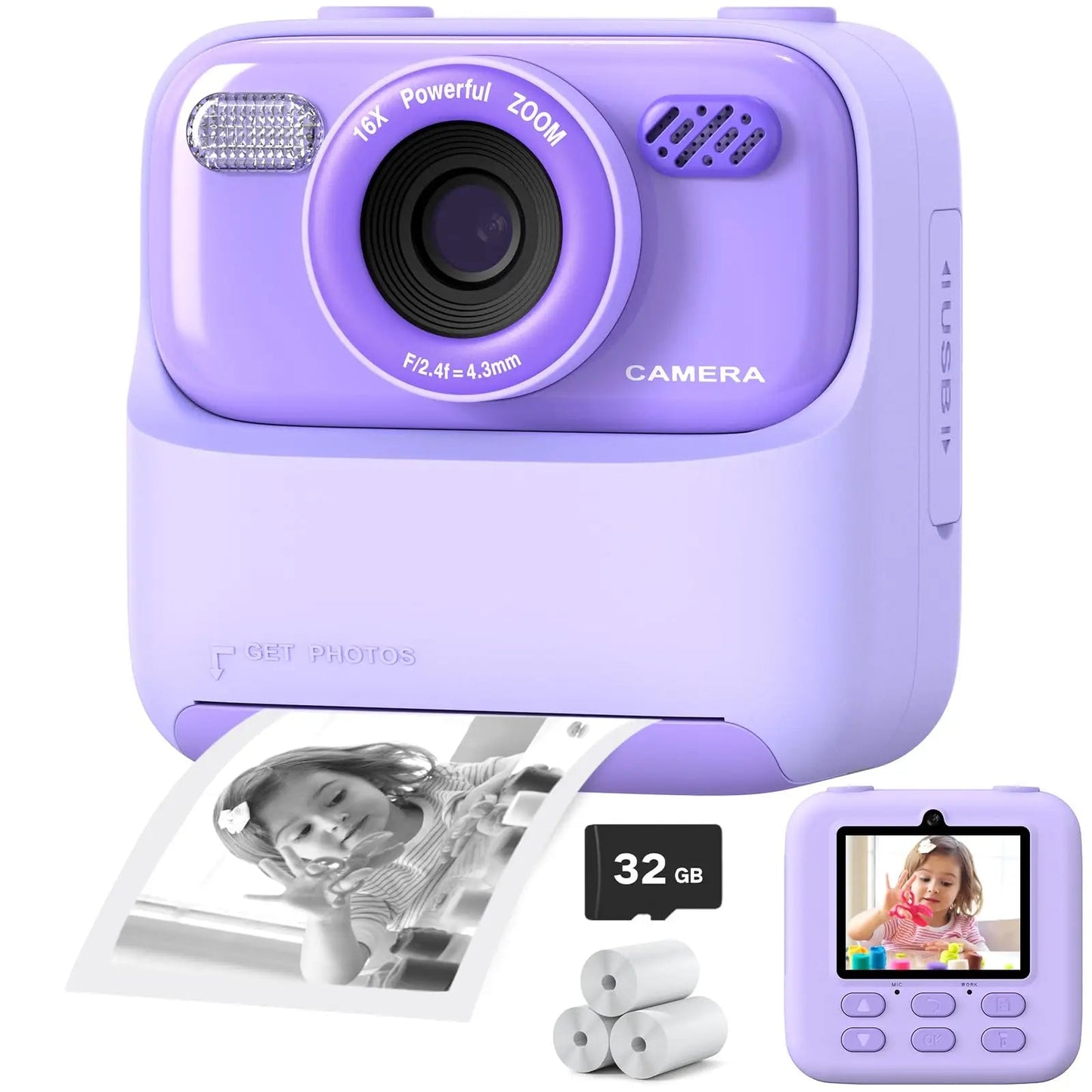 Appareil Photo Instantané HD pour Enfants